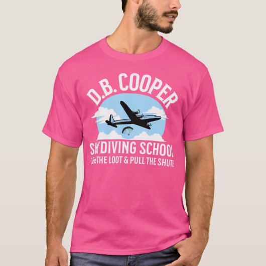 Grappig D B Cooper Skydiving School Parodie Pak de T-shirt (Voorkant)