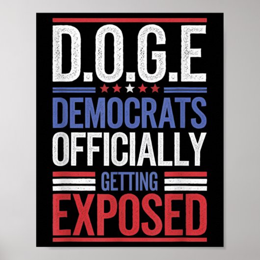 Grappig D.o.g.e Doge Regering Efficiëntie Vlag van Poster (Voorkant)