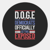 Grappig D.o.g.e Doge Regering Efficiëntie Vlag van Ronde Sticker (Voorkant)