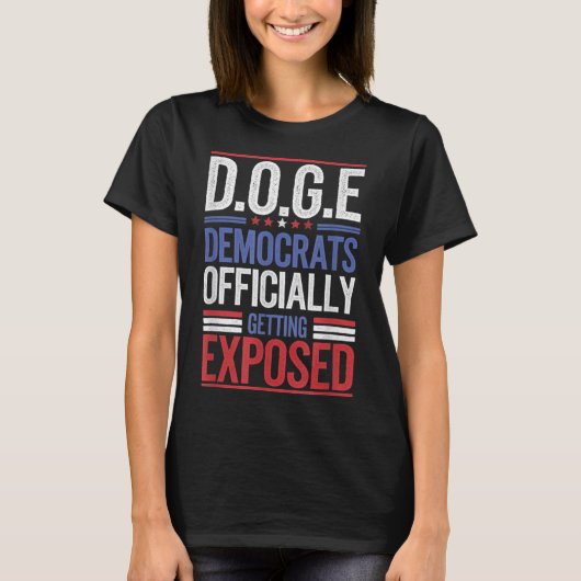 Grappig D.o.g.e Doge Regering Efficiëntie Vlag van T-shirt (Voorkant)