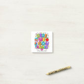 Grappig, daar gaan we weer, ik bedoel terug naar s post-it® notes (Op bureau)