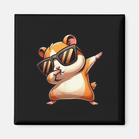 Grappig Dab Dier Dansen Dabbing Hamster Meme Magneet (Voorkant)