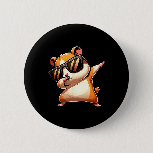 Grappig Dab Dier Dansen Dabbing Hamster Meme Ronde Button 5,7 Cm (Voorkant)