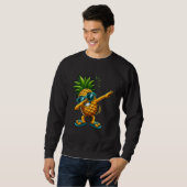 Grappig Dabbing Ananas Zonnebril Kinder Vrouwen Ma Trui (Voorkant volledig)