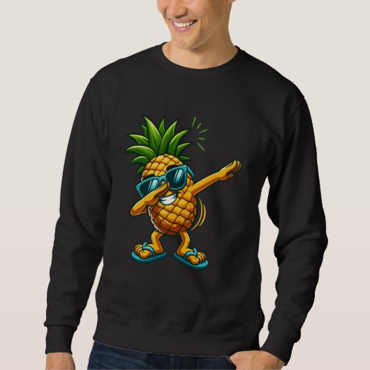 Grappig Dabbing Ananas Zonnebril Kinder Vrouwen Ma Trui (Voorkant)