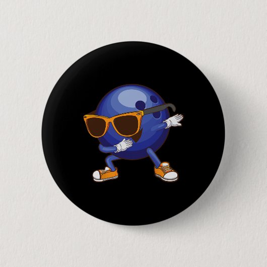 Grappig Dabbing Bowling Cadeau Voor Bowler Danser Ronde Button 5,7 Cm (Voorkant)