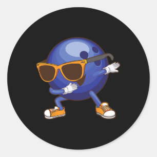 Grappig Dabbing Bowling Cadeau Voor Bowler Danser Ronde Sticker