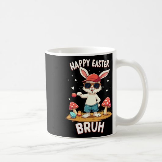 Grappig Dabbing Bunny Happy Easter Bruh Koffiemok (Rechts)