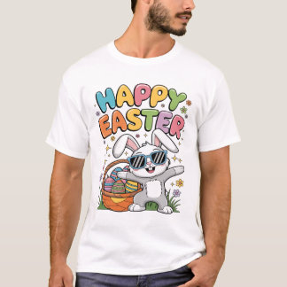 Grappig Dabbing Bunny Pasen Gelukkig Pasen T-shirt