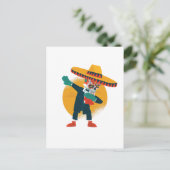 Grappig Dabbing CincoDeMayo Skelet Suiker Schedel Briefkaart (Staand voorkant)
