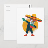 Grappig Dabbing CincoDeMayo Skelet Suiker Schedel Briefkaart (Voorkant / Achterkant)