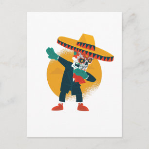 Grappig Dabbing CincoDeMayo Skelet Suiker Schedel Briefkaart