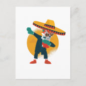Grappig Dabbing CincoDeMayo Skelet Suiker Schedel Briefkaart (Voorkant)