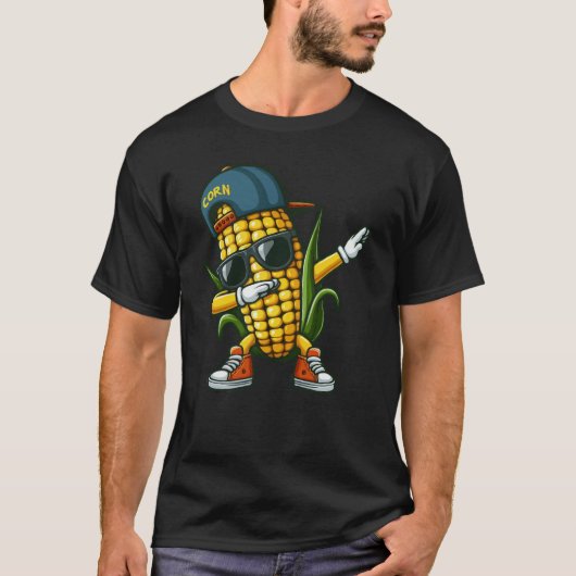 Grappig Dabbing Corn T-shirt (Voorkant)