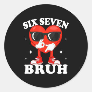 Grappig Dabbing Hart Bruh 67 Meme Valentijnsdag Ronde Sticker