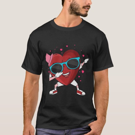 Grappig Dabbing Heart Valentijn's Day T-shirt voor (Voorkant)