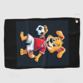 Grappig Dabbing Hond Rusland Voetbal Jersey Russis Golfhanddoek (Horizontaal)