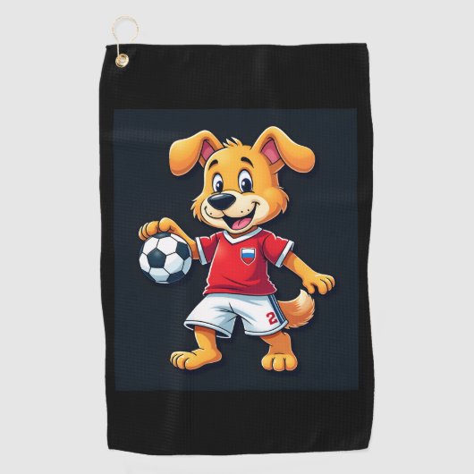 Grappig Dabbing Hond Rusland Voetbal Jersey Russis Golfhanddoek (Voorkant)