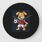 Grappig Dabbing Hond Rusland Voetbal Jersey Russis Grote Klok (Voorkant)