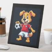 Grappig Dabbing Hond Rusland Voetbal Jersey Russis Reclamebord Met Voetstuk (Insitu)