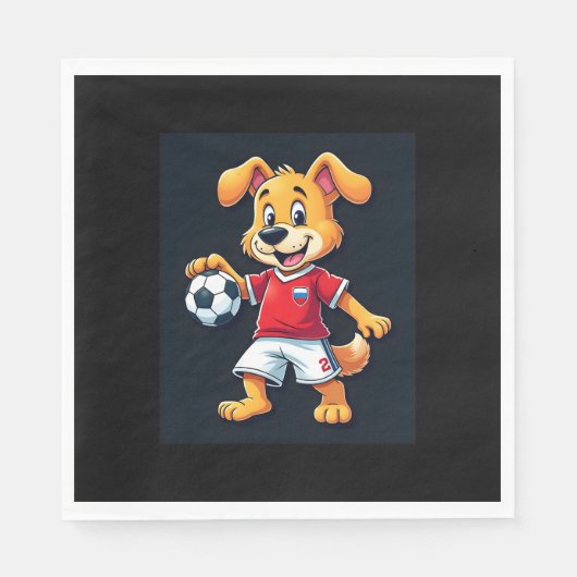 Grappig Dabbing Hond Rusland Voetbal Jersey Russis Servet (Voorkant)