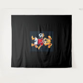 Grappig Dabbing Hond Rusland Voetbal Jersey Russis Wandkleed (Voorkant (horizontaal))