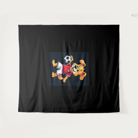 Grappig Dabbing Hond Rusland Voetbal Jersey Russis Wandkleed (Voorkant (horizontaal))