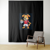 Grappig Dabbing Hond Rusland Voetbal Jersey Russis Wandkleed (In situ)