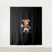 Grappig Dabbing Hond Rusland Voetbal Jersey Russis Wandkleed (Voorkant)