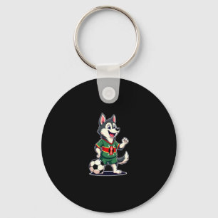 Grappig Dabbing Husky Dog Kenia Football - Keniaan Sleutelhanger
