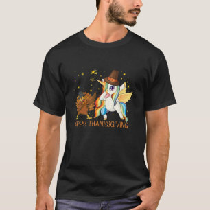 Grappig dabbing kalkoen Eenhoorn Pelgrim pet Happy T-shirt