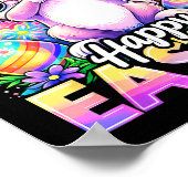 Grappig dabbing konijn happy easter zonnebril mann poster (Hoek)