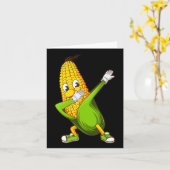 Grappig Dabbing Maïs Gift Schattige Dancing Farmer Kaart (Gele Bloem)