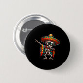 Grappig Dabbing Mexicaans skelet Poncho Cinco de M Ronde Button 5,7 Cm (Voorkant /achterkant)