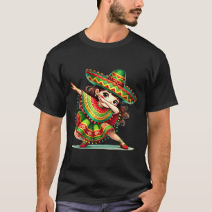 Grappig Dabbing Mexicaanse meisjes Cinco de Mayo P T-shirt