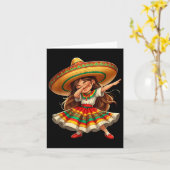 Grappig Dabbing Mexicaanse Sombrero Cinco de Mayo Kaart (Gele Bloem)