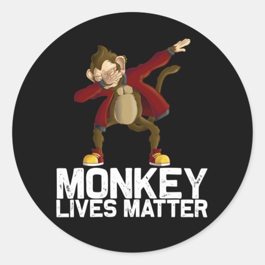 Grappig Dabbing Monkey Ronde Sticker (Voorkant)