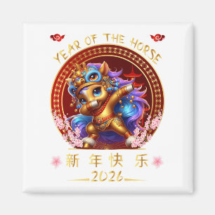 Grappig Dabbing Paard Chinese Zodiac Jaar van het Magneet