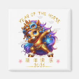 Grappig Dabbing Paard Chinese Zodiac Jaar van het Magneet