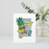 Grappig Dabbing Pineapple Cartoon Tiener Graphics Briefkaart (Staand voorkant)