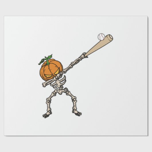 Grappig Dabbing Pompoen Hoofd Honkbal Cadeau Idee Cadeaupapier (Vlak)
