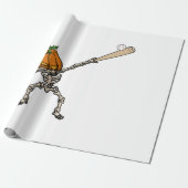Grappig Dabbing Pompoen Hoofd Honkbal Cadeau Idee Cadeaupapier (Uitgerold)