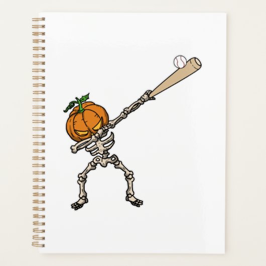 Grappig Dabbing Pompoen Hoofd Honkbal Cadeau Idee Planner (Voorkant)
