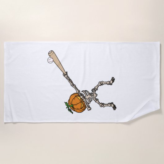 Grappig Dabbing Pompoen Hoofd Honkbal Cadeau Idee Strandlaken (Voorkant)