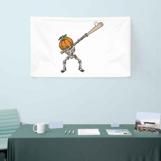 Grappig Dabbing Pompoen Hoofd Honkbal Gift Idee Spandoek (Beurs)