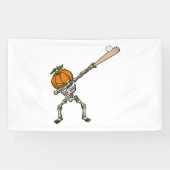 Grappig Dabbing Pompoen Hoofd Honkbal Gift Idee Spandoek (Horizontaal)