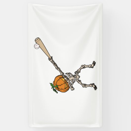 Grappig Dabbing Pompoen Hoofd Honkbal Gift Idee Spandoek (Verticaal)