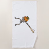 Grappig Dabbing Pompoen Hoofd Honkbal Gift Idee Strandlaken (Voorkant)