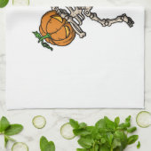 Grappig Dabbing Pompoen Hoofd Voetbal Cadeau Idee Theedoek (Gevouwen)
