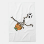 Grappig Dabbing Pompoen Hoofd Voetbal Cadeau Idee Theedoek (Verticaal)